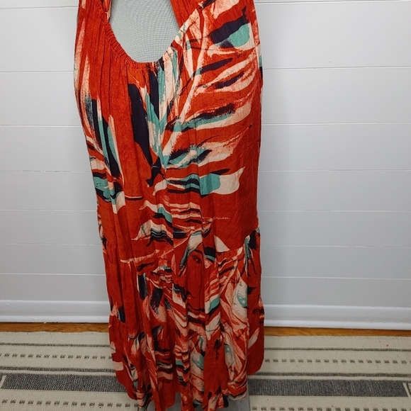 Anthropologie Red and Blue Midi Dress - Picture 7 of 14